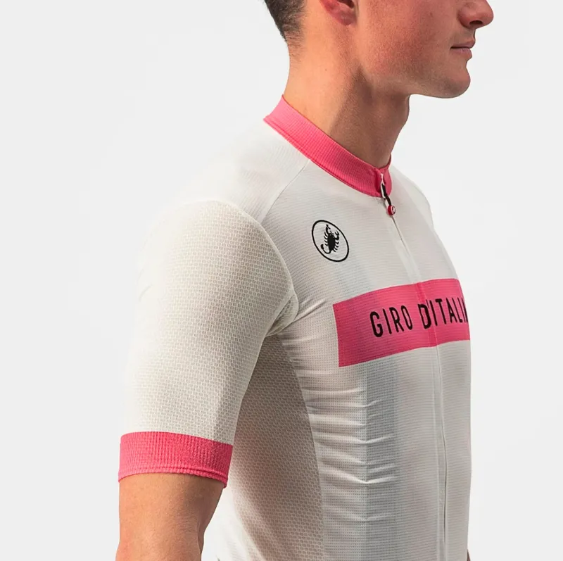Castelli Giro d'Italia Fuori Short Sleeve Jersey in Bianco-3